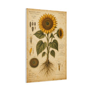 Vintage Botanical Sunflower Study Wall Art & Canvas Print