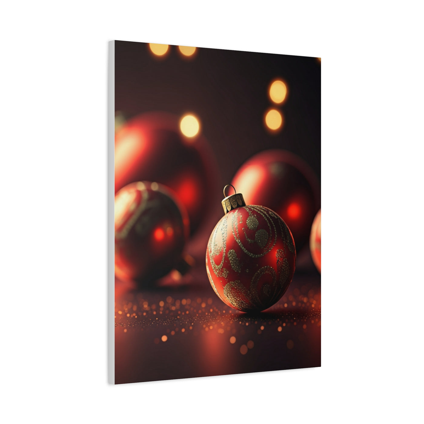 Red Christmas Baubles Festive Glow Wall Art & Canvas Print