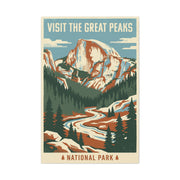Visit The Great Peaks Vintage Poster Wall Art & Canvas Print