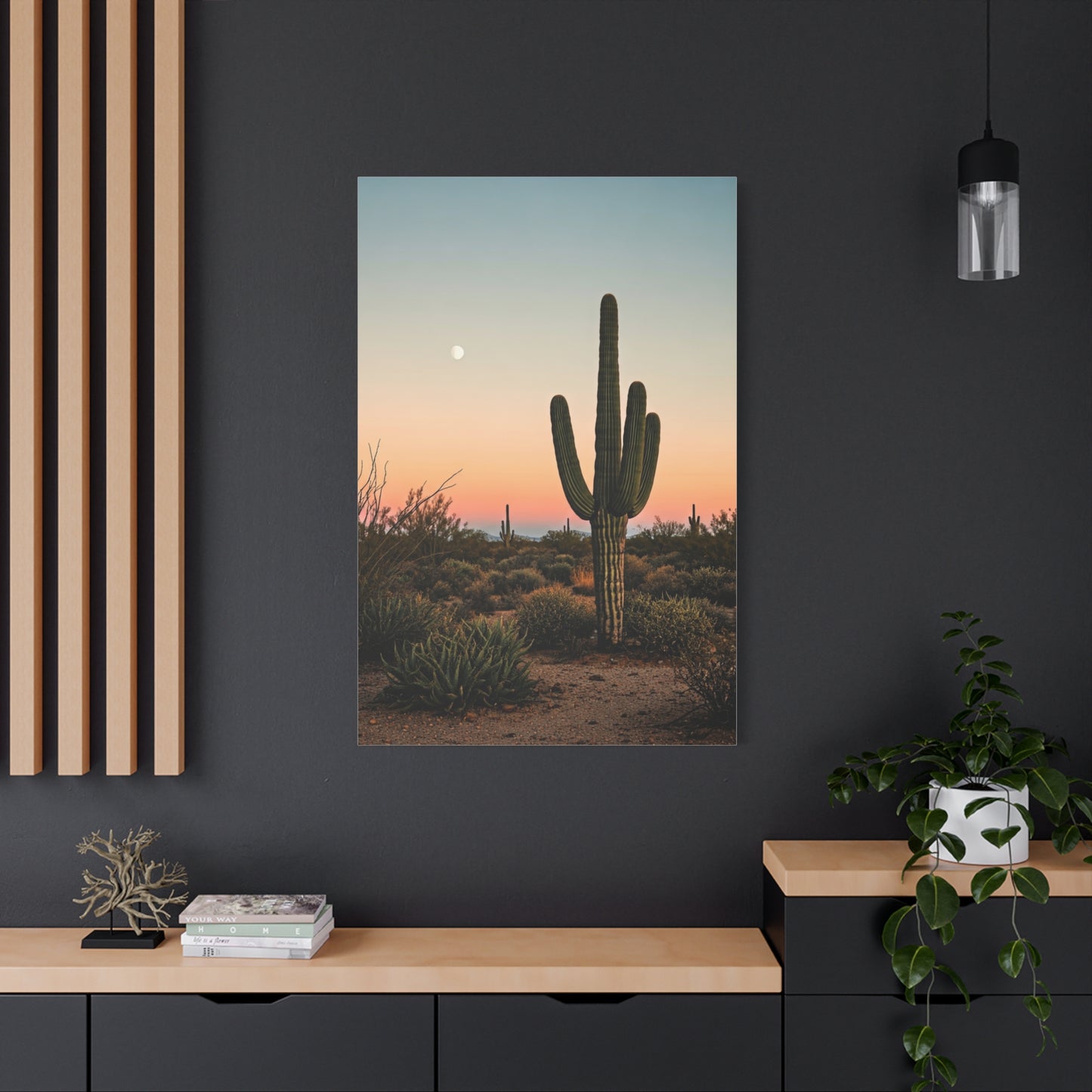 Golden Sunset Saguaro Landscape Wall Art & Canvas Prints