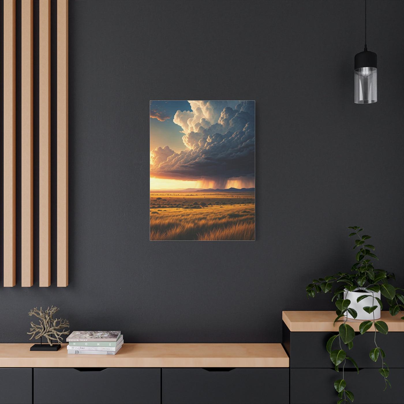 Storm Horizon Over Savannah Plains Wall Art & Canvas Prints