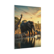 Safari Elephant Gathering at Waterhole Wall Art & Canvas Prints