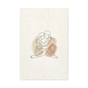 Minimal Line Art Intimate Embrace Wall Art & Canvas Print
