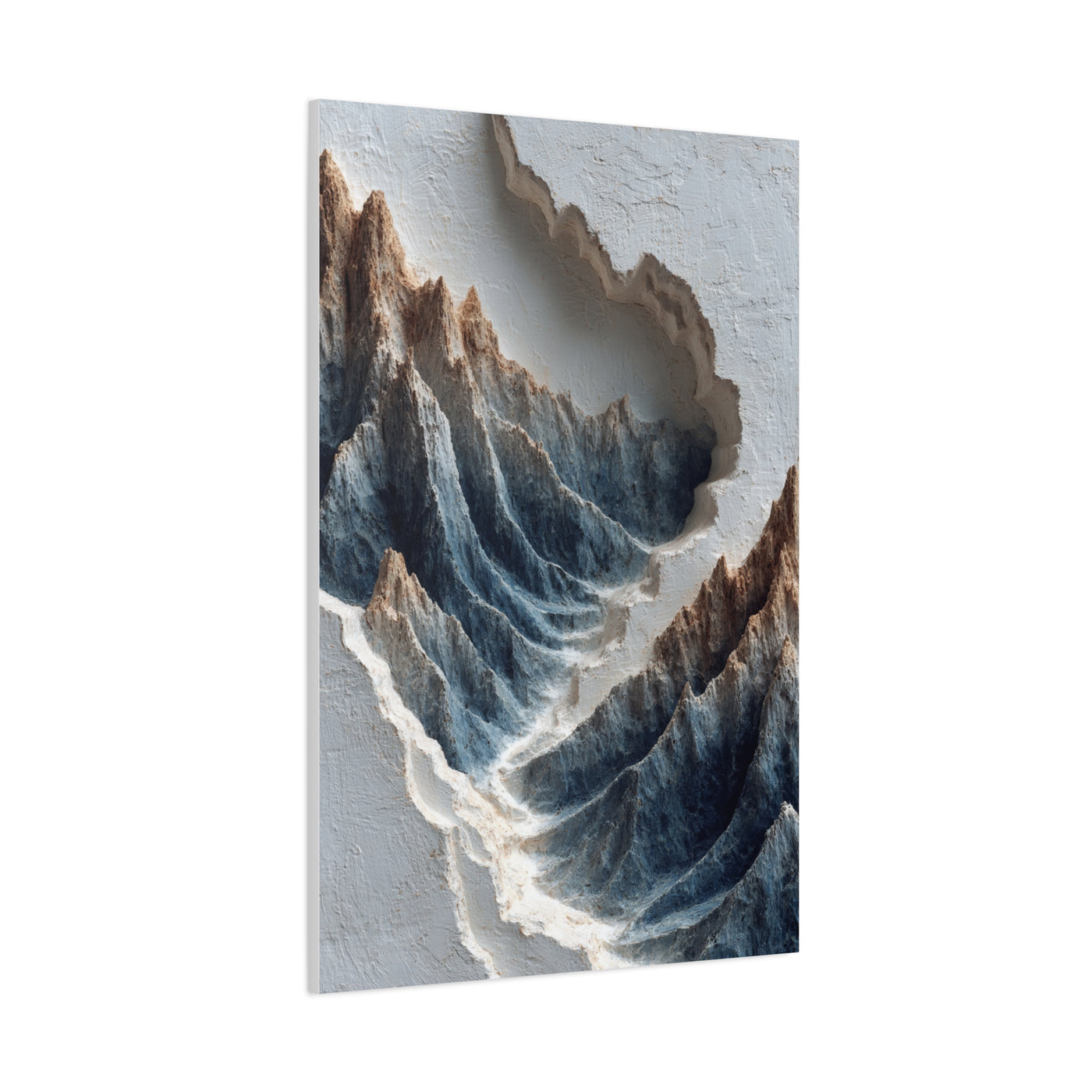 Sculpted Topographic Mountain Relief Wall Art & Canvas Print