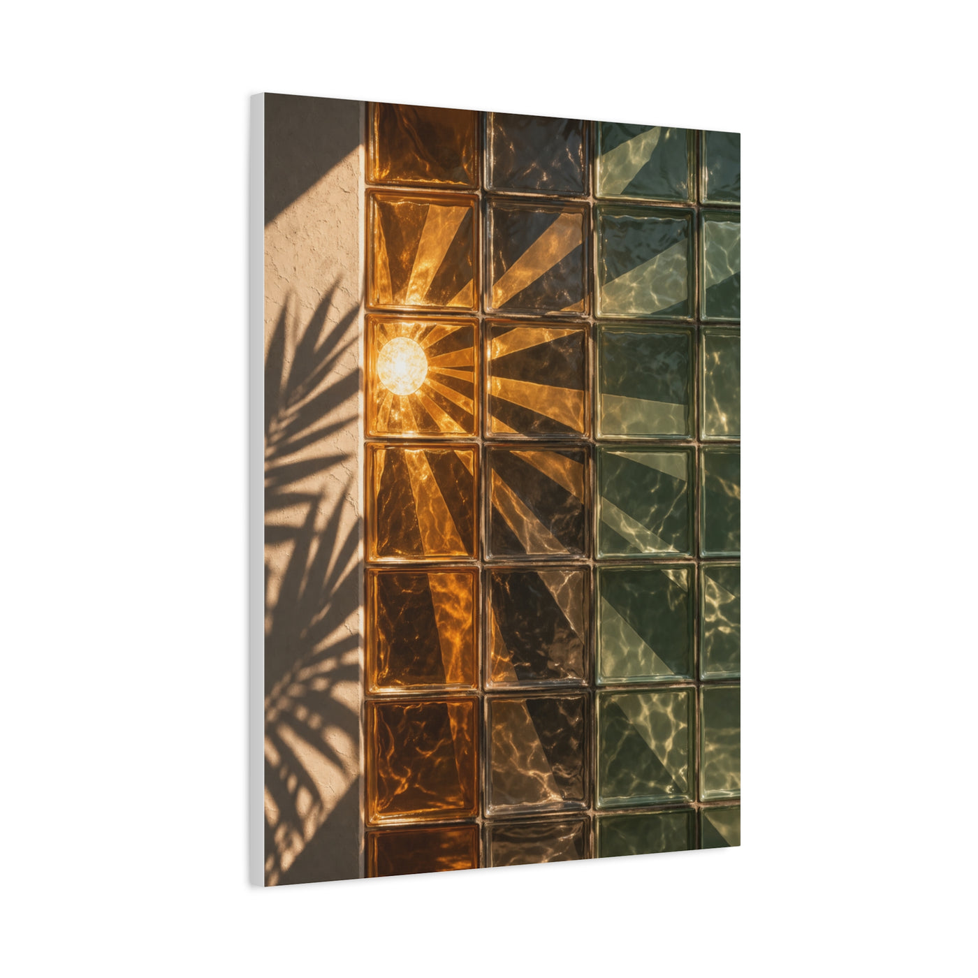 Sunburst Glass Block Reflection Wall Art & Canvas Print
