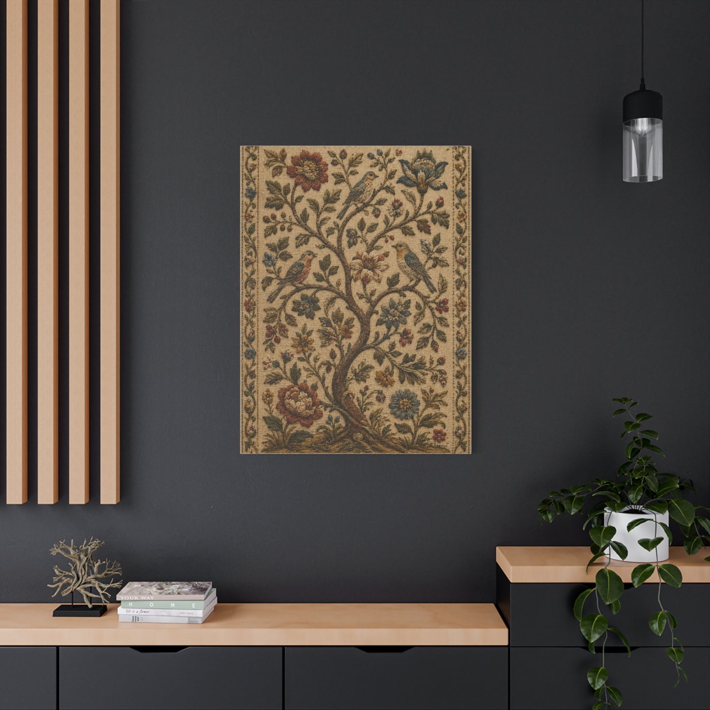 Ornate Botanical Tree Tapestry Panel Wall Art & Canvas Print