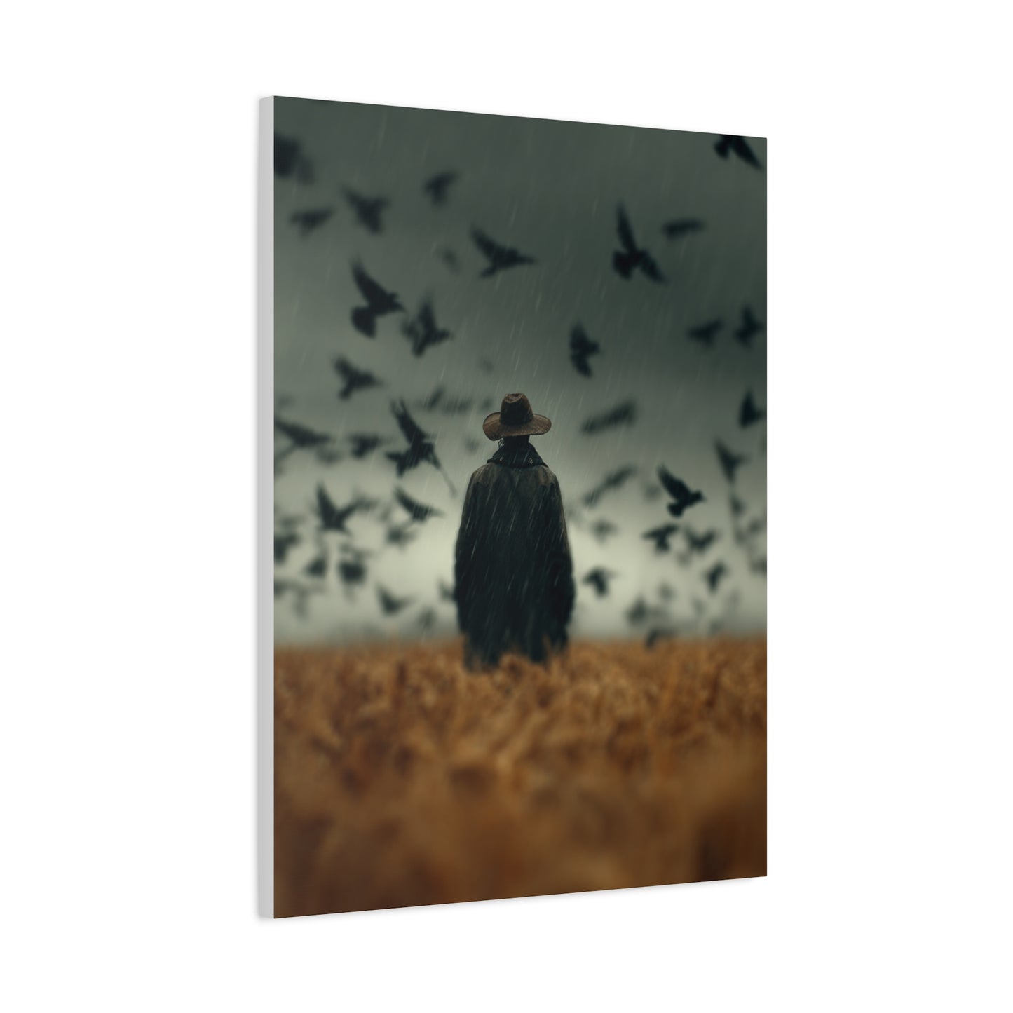 Scarecrow and Crows Autumn Field Wall Art & Canvas Print