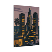 Retro Modern Skyline Dusk Wall Art & Canvas Print