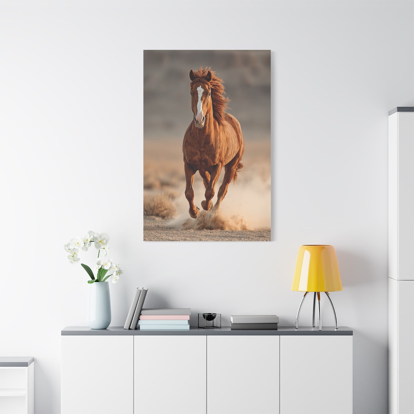 Running Chestnut Stallion Power Wall Art & Canvas Print