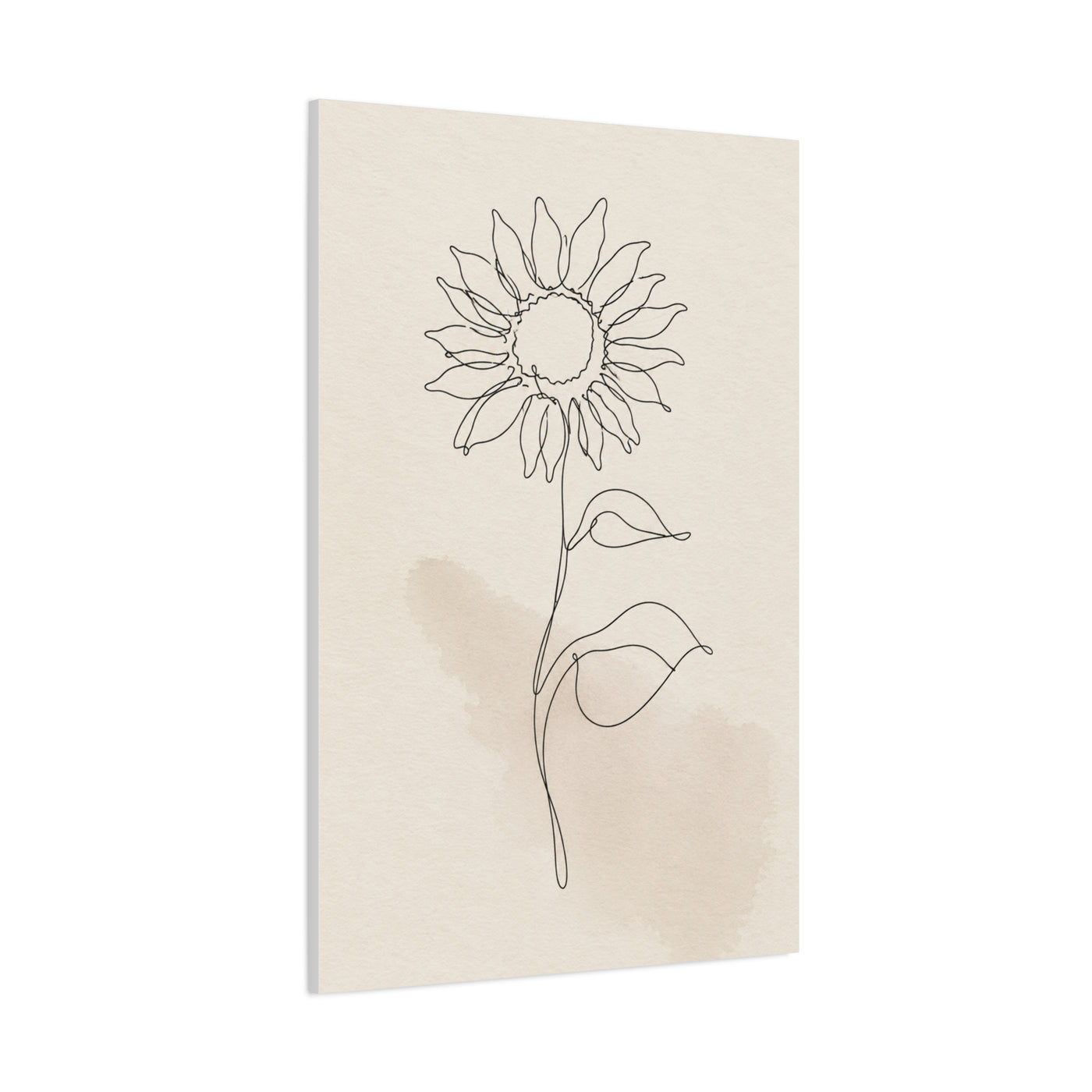 Minimal Line Art Sunflower Wall Art & Canvas Print
