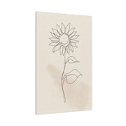 Minimal Line Art Sunflower Wall Art & Canvas Print