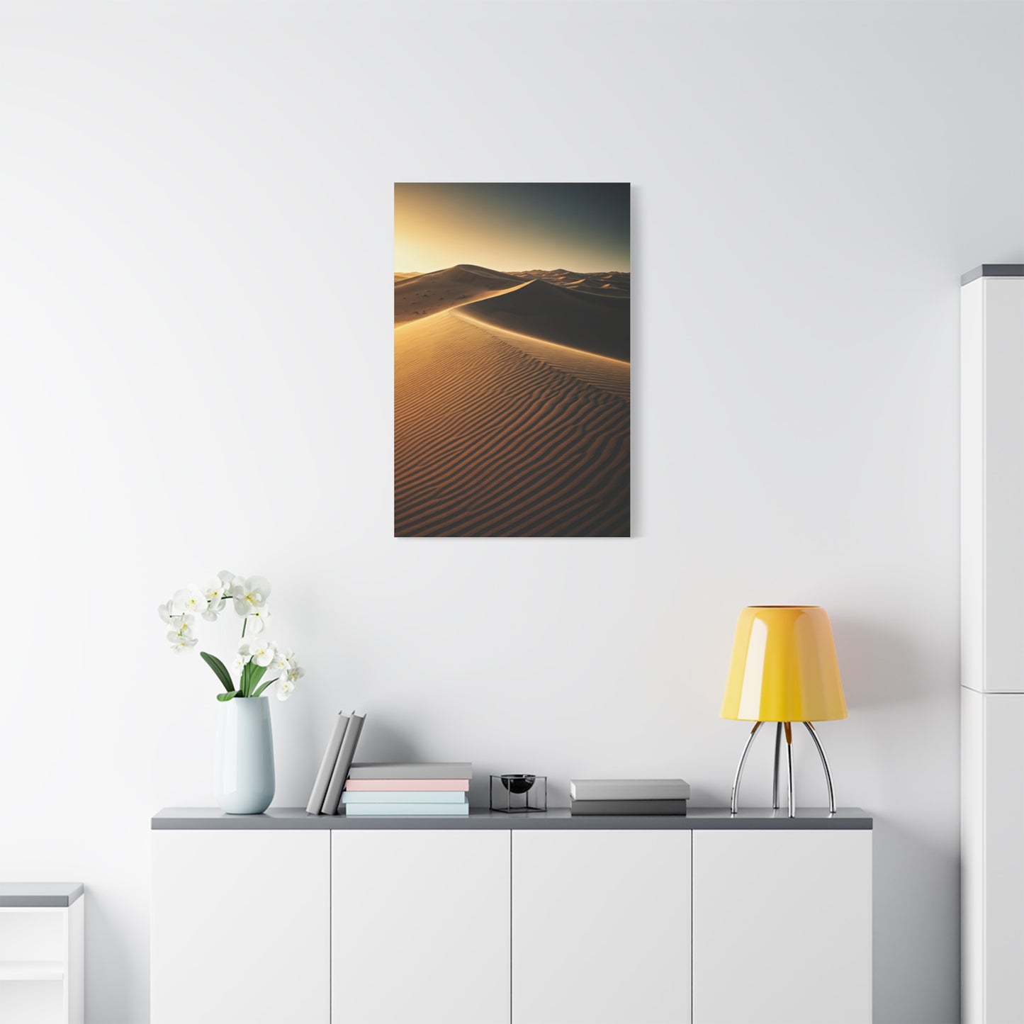 Golden Desert Dunes Minimal Landscape Wall Art & Canvas Prints