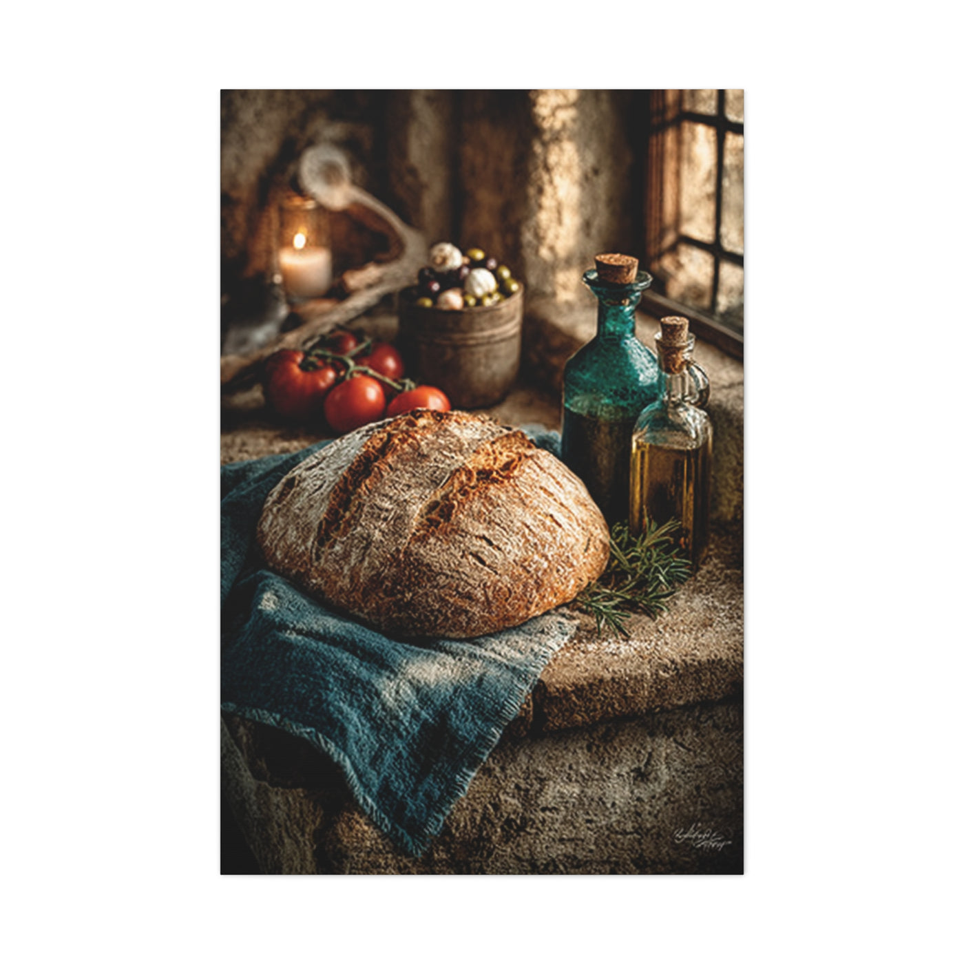 Rustic Italian Kitchen Still Life Wall Art & Canvas Print