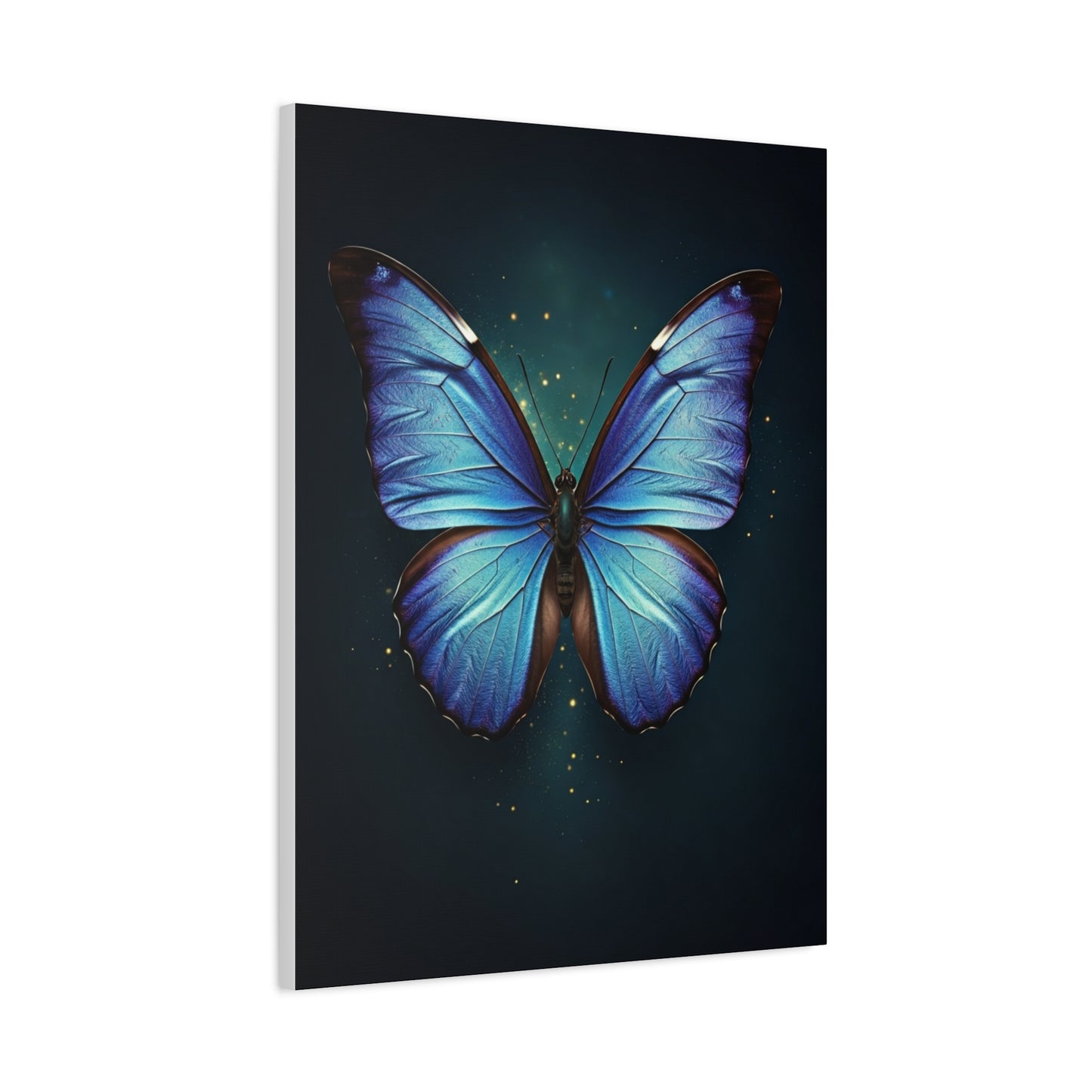 Luminous Sapphire Butterfly Portrait Wall Art & Canvas Prints