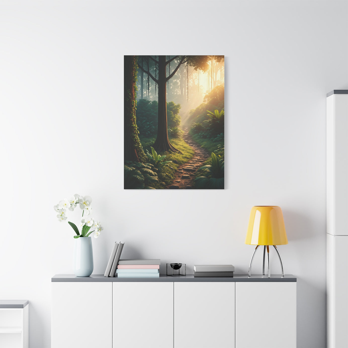 Sunlit Forest Path Enchantment Wall Art & Canvas Prints