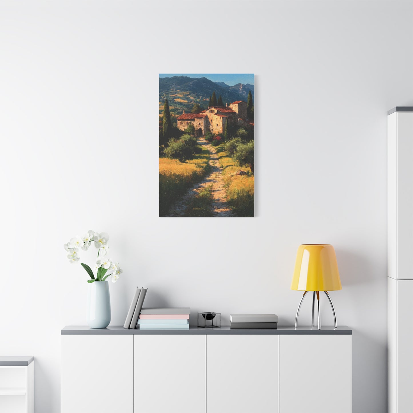 Tuscan Countryside Villa Path Wall Art & Canvas Print