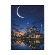 Crescent Moon Mosque Reflection Wall Art & Canvas Print