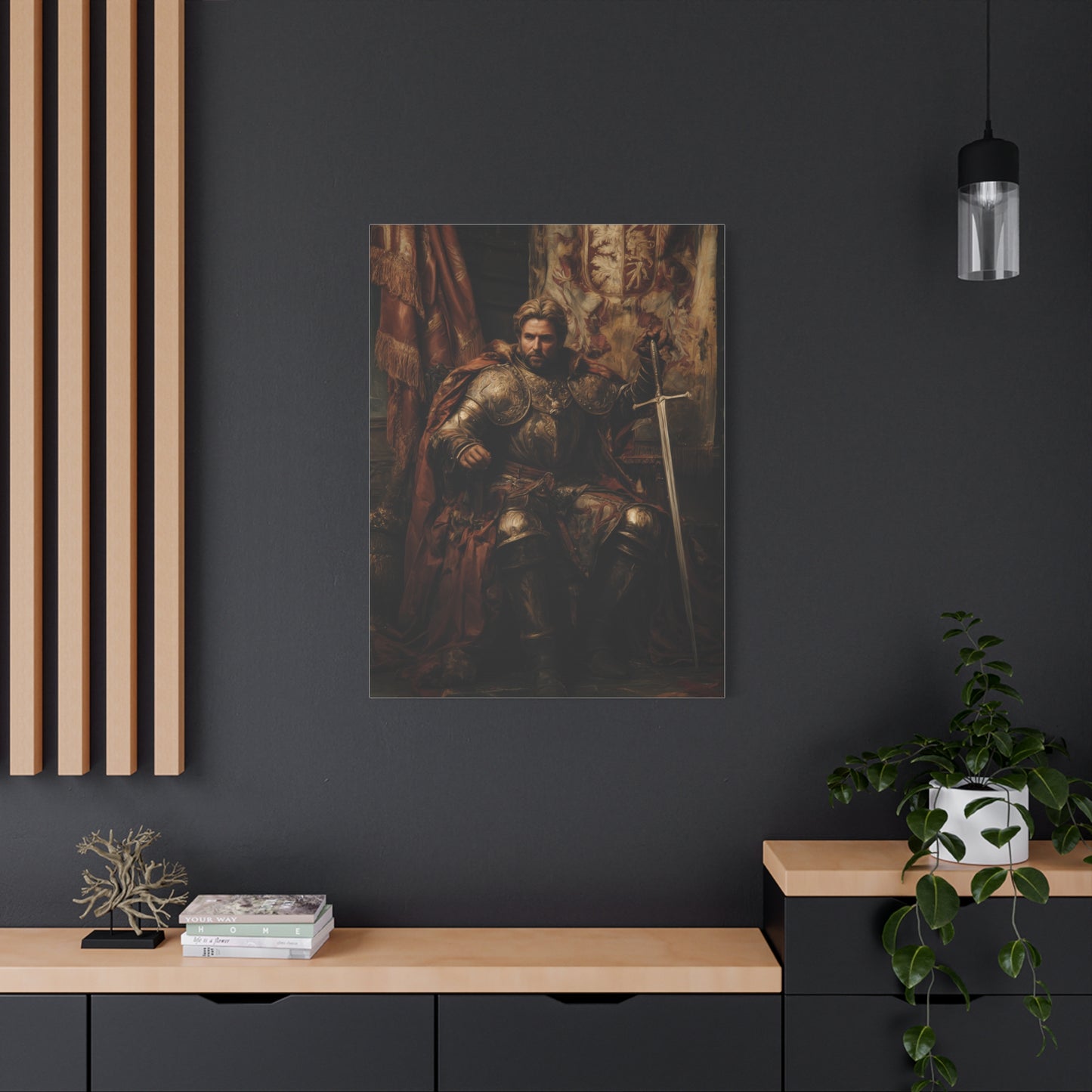 Medieval King on the Royal Throne Wall Art & Canvas Print