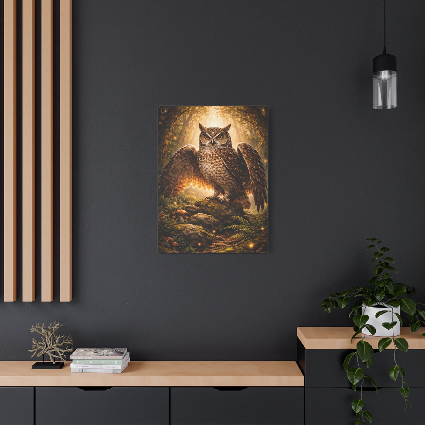Enchanted Forest Guardian Owl Wall Art & Canvas Print