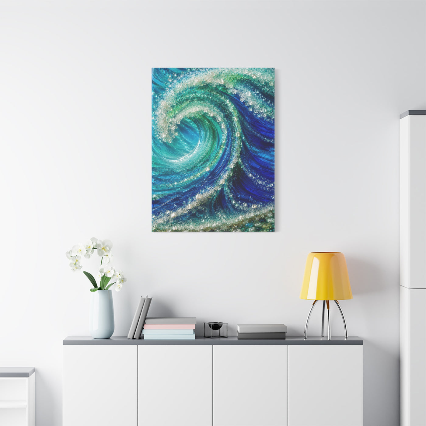 Crystal Ocean Curl Glass Texture Wall Art & Canvas Print