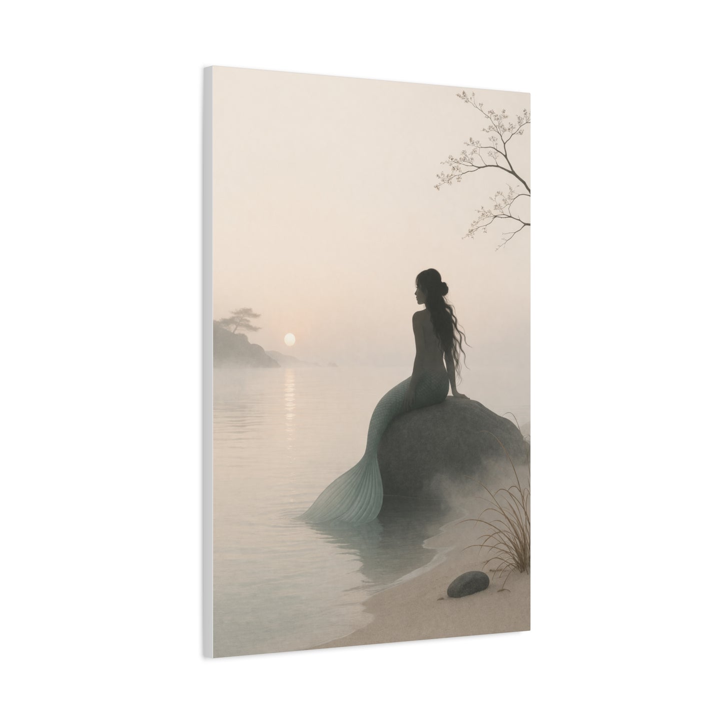 Misty Shore Mermaid Serenity Wall Art & Canvas Print