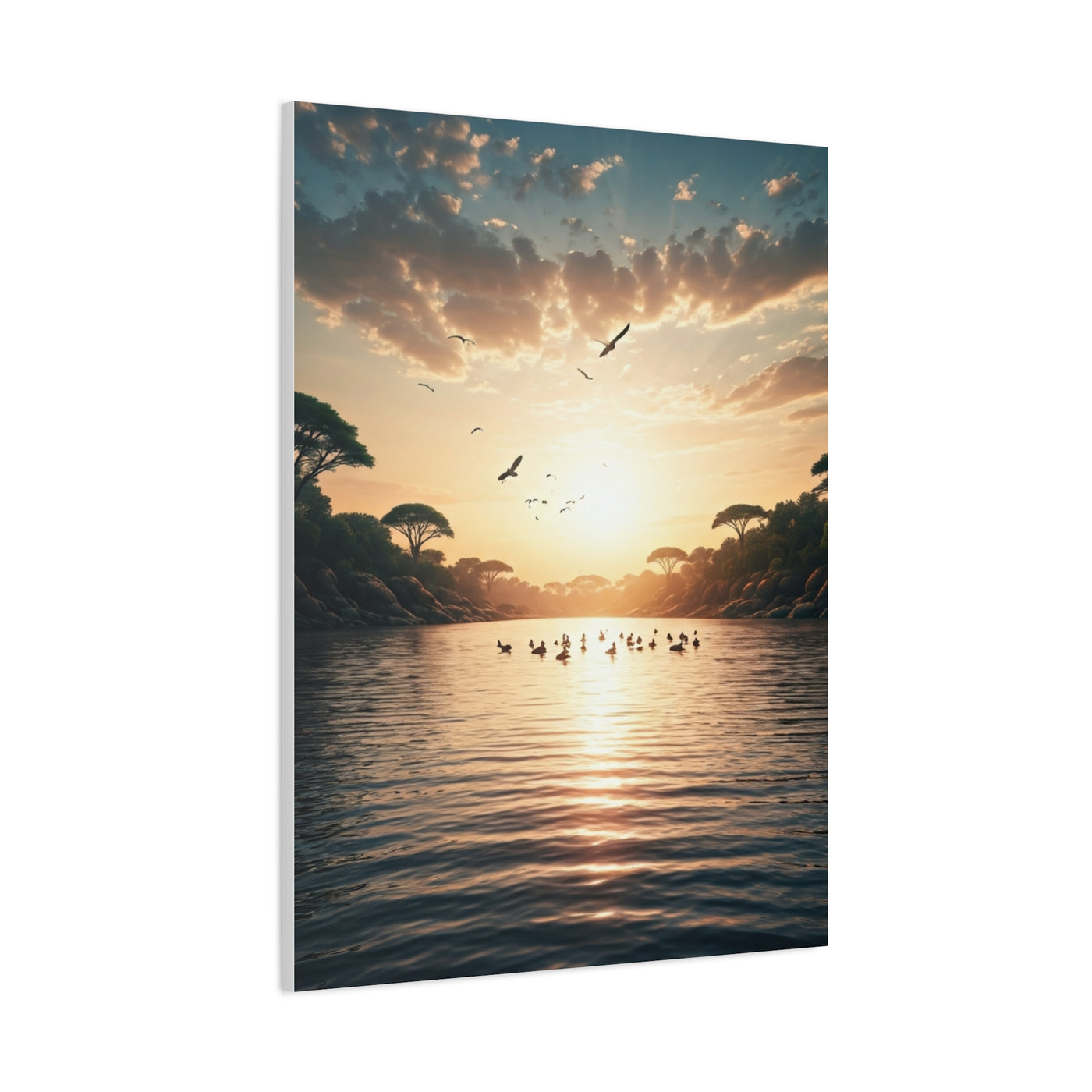 Sunrise Reflection Over Tranquil Waters Wall Art & Canvas Prints