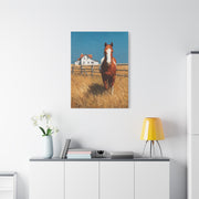 Chestnut Horse Farm Meadow Wall Art & Canvas Print