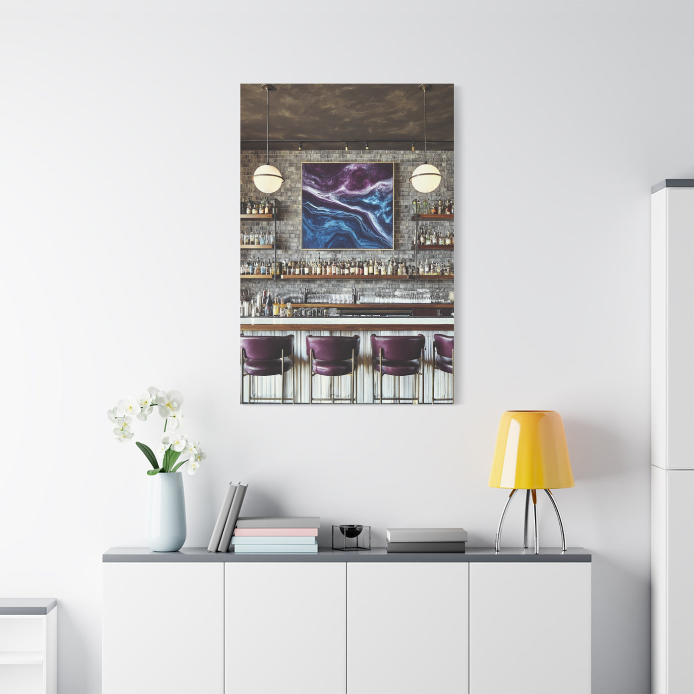 Moody Abstract Luxury Cocktail Bar Wall Art & Canvas Print