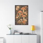 Floral Mushroom Collage Tapestry Aesthetic Wall Art & Canvas Print