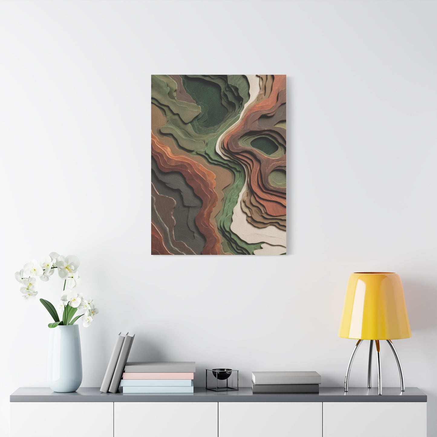 Abstract Terrain Inspired Layered Landscape Wall Art & Canvas Print
