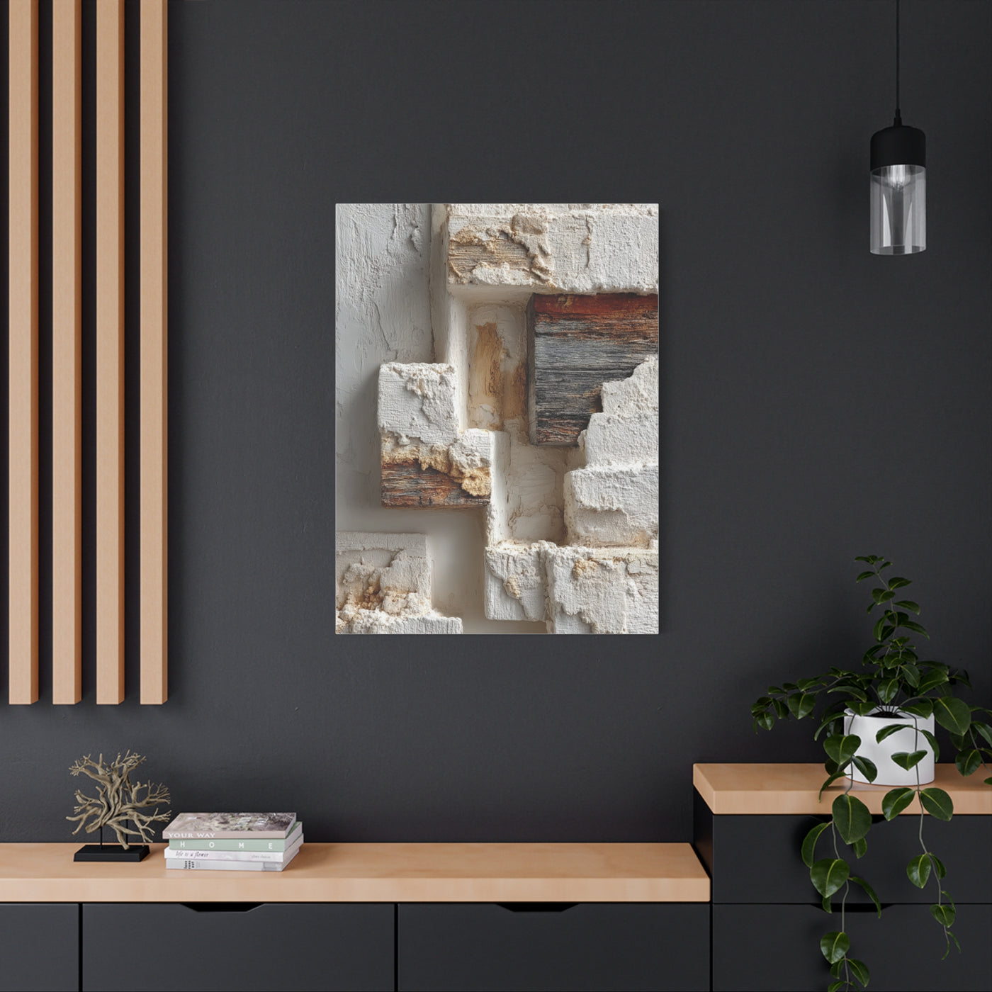 Minimal Plaster Block Assemblage Wall Art & Canvas Print