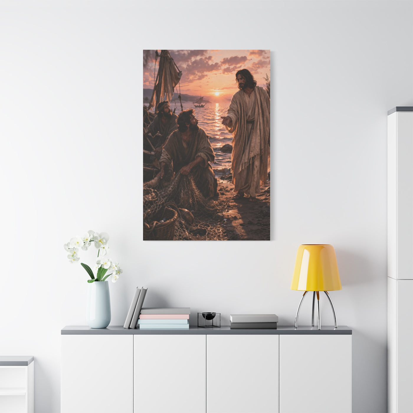 Calling of the Disciples Sunset Shore Wall Art & Canvas Print