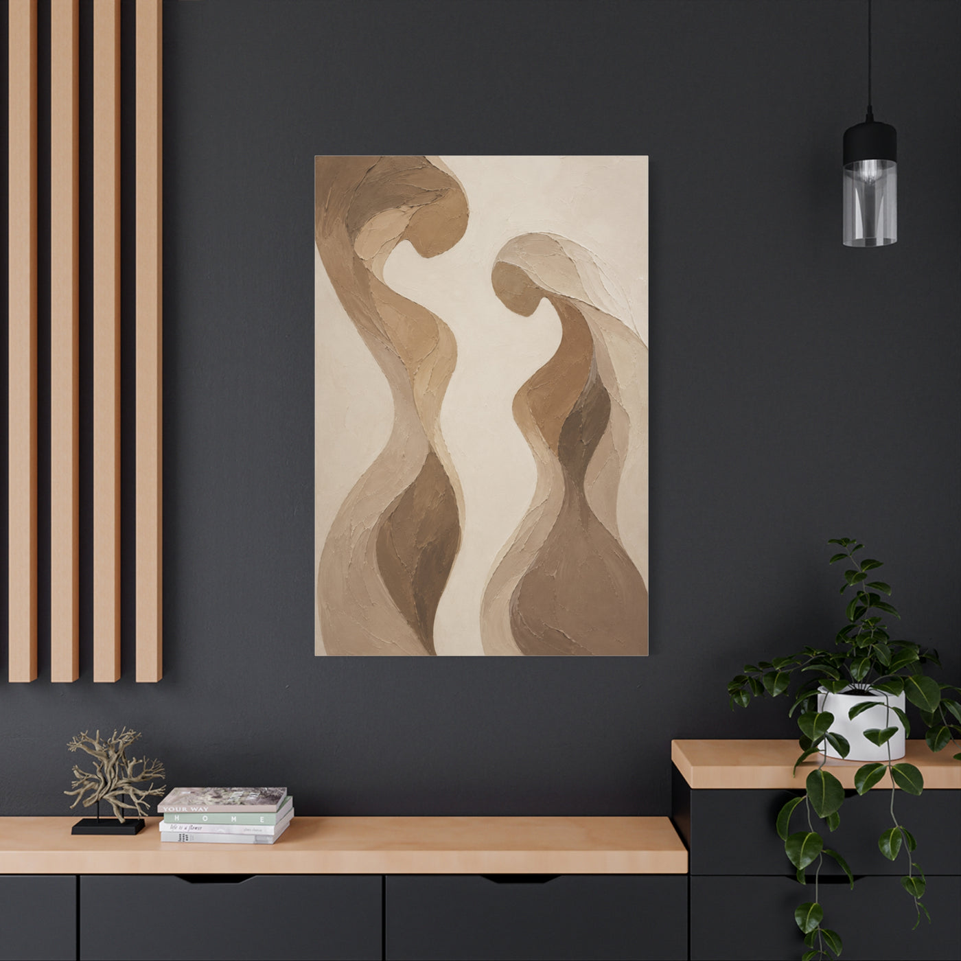 Abstract Earth Tone Lovers Flow Wall Art & Canvas Print