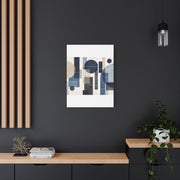 Navy Geometric Triptych Composition Wall Art & Canvas Print