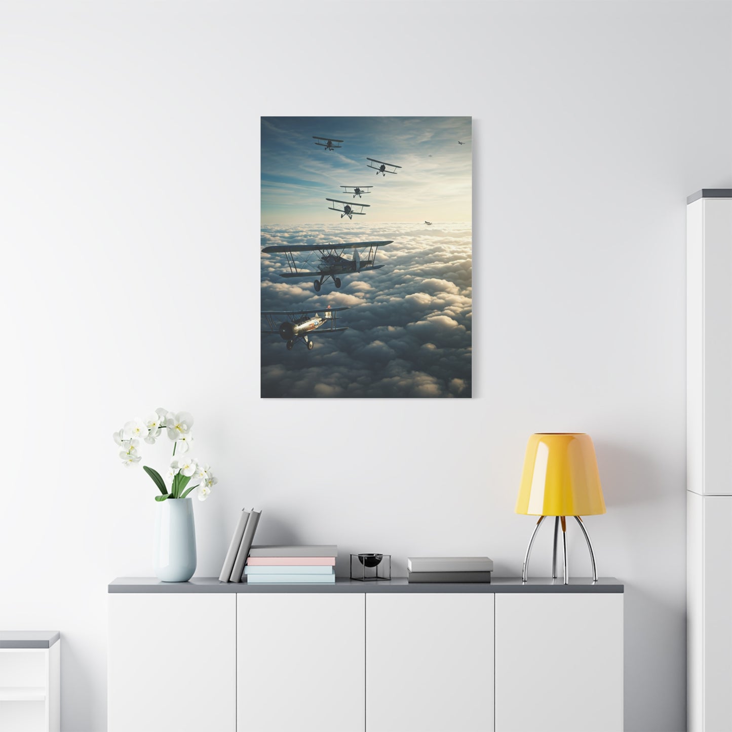 Vintage Biplane Squadron Flight Wall Art & Canvas Prints
