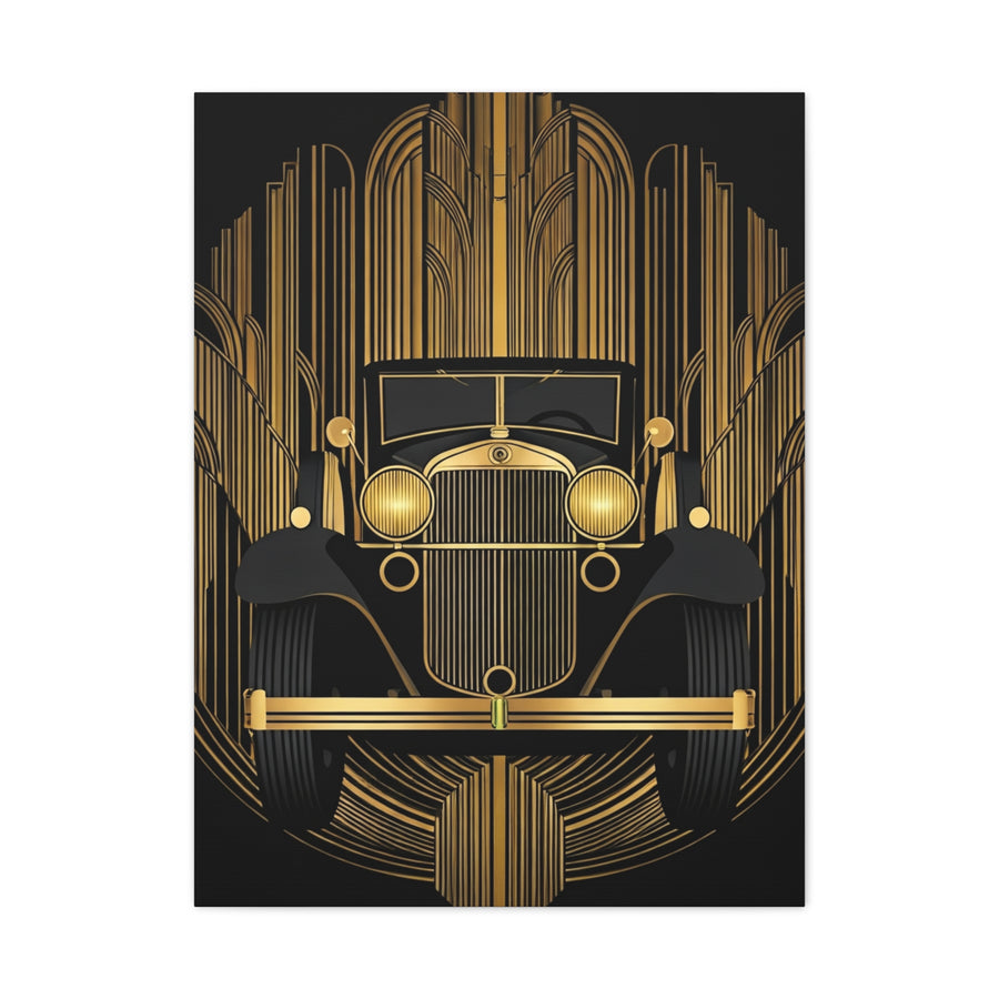 Classic Gold Roadster Art Deco Wall Art & Canvas Prints