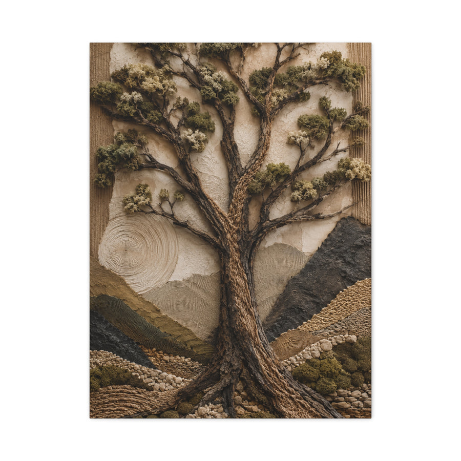Textured Earth Tree Relief Organic Landscape Trees Wall Art & Canvas Print