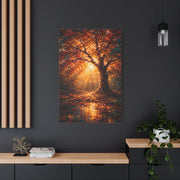 Radiant Autumn Sunburst Tree Wall Art & Canvas Print