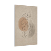 Minimal Line Couple Embrace Wall Art & Canvas Print