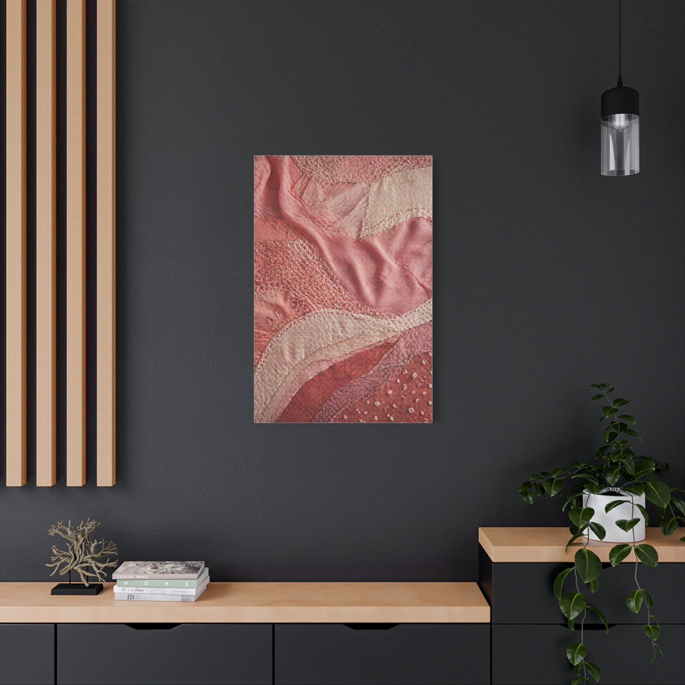 Couture Pink Textile Abstraction Wall Art & Canvas Print