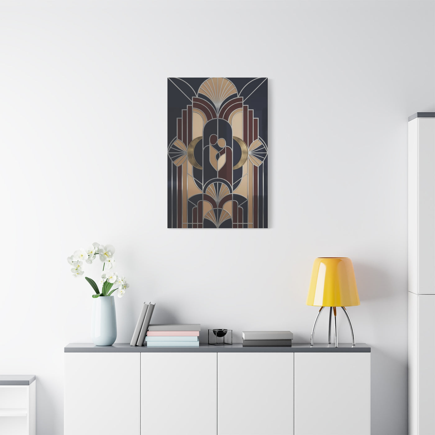 Neo-Deco Geometric Romance Composition Wall Art & Canvas Print