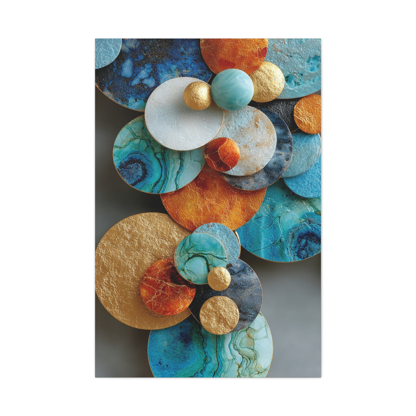 Overlapping Multicolor Metal Circles Wall Art & Canvas Print