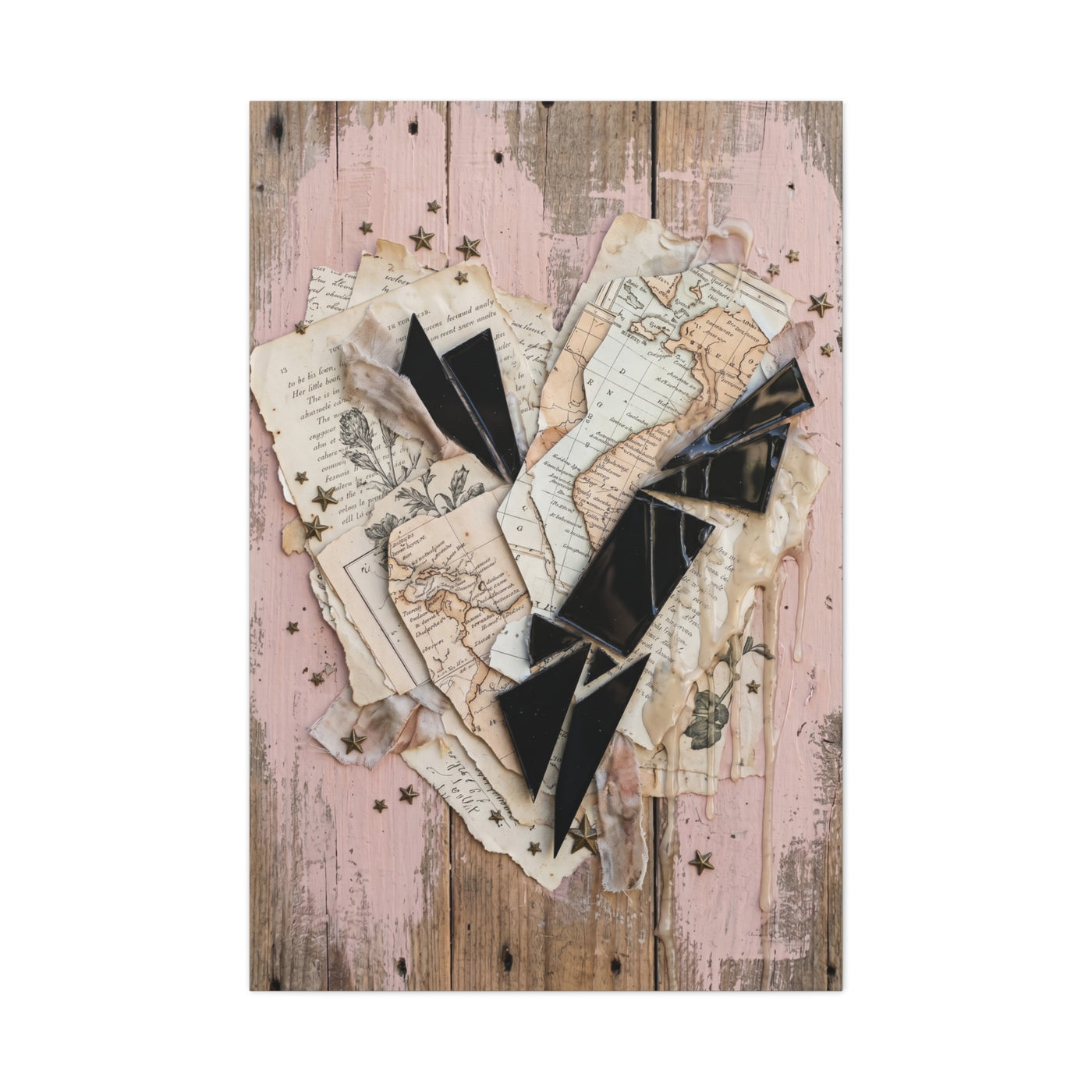 Reclaimed Mixed Media Heartless Romance Wall Art & Canvas Print