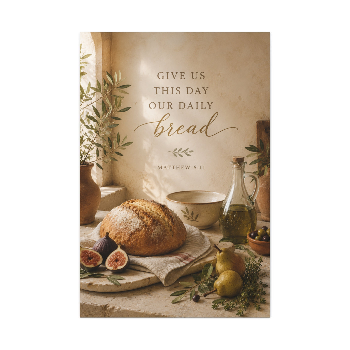 Give Us This Day Our Daily Bread Scripture Wall Art & Canvas Print