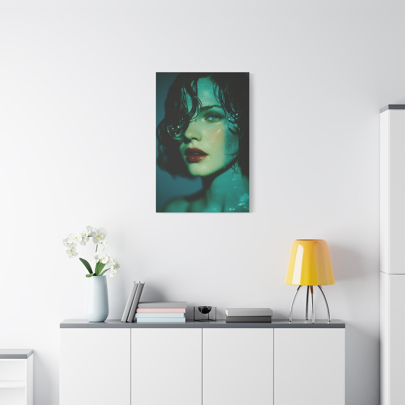 Wet Hair Glass Orb Portrait Wall Art & Canvas Print