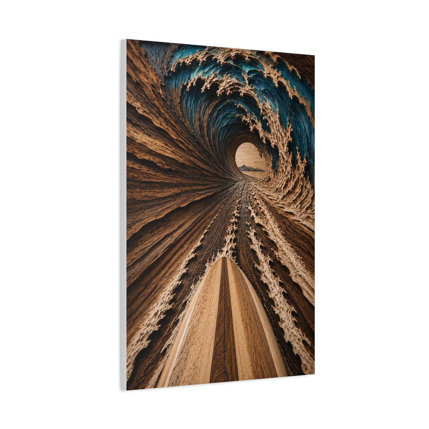 Wooden Barrel Tunnel Surf View Wall Art & Canvas Print