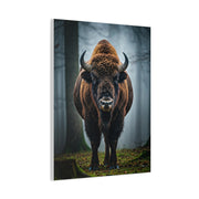Bison Emerging from Forest Mist Wall Art & Canvas Print