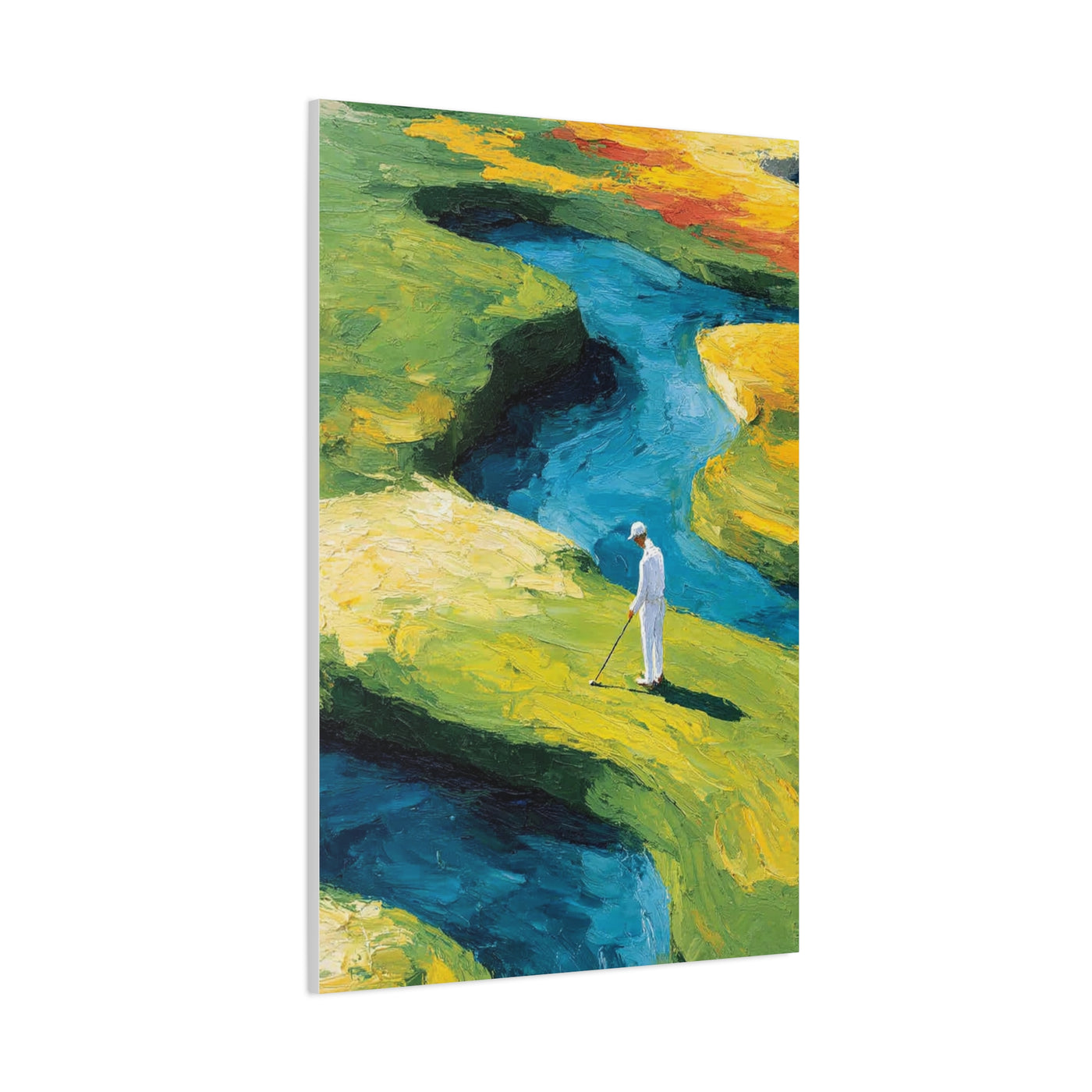 Impressionist Golf Course River Scene Wall Art & Canvas Print