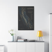 California Hydrological Watershed Map Wall Art & Canvas Print