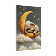 Baby Elephant Moon Dream Wall Art & Canvas Print
